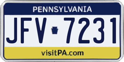 PA license plate JFV7231