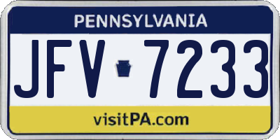 PA license plate JFV7233