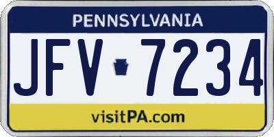 PA license plate JFV7234