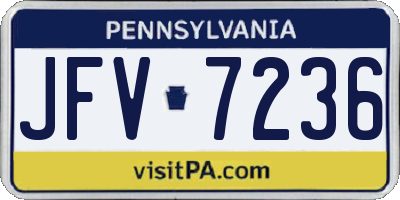 PA license plate JFV7236