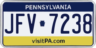 PA license plate JFV7238