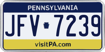 PA license plate JFV7239
