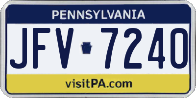 PA license plate JFV7240