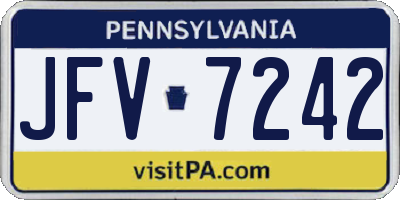 PA license plate JFV7242