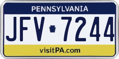 PA license plate JFV7244