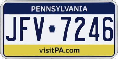PA license plate JFV7246
