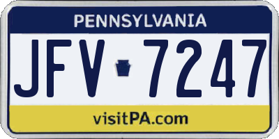 PA license plate JFV7247