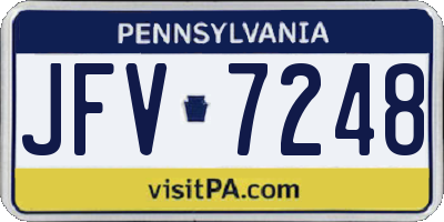 PA license plate JFV7248