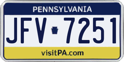 PA license plate JFV7251