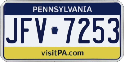 PA license plate JFV7253