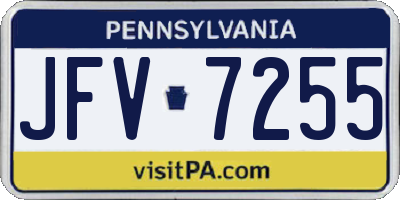 PA license plate JFV7255
