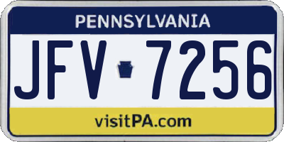 PA license plate JFV7256