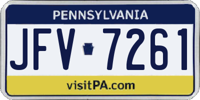 PA license plate JFV7261