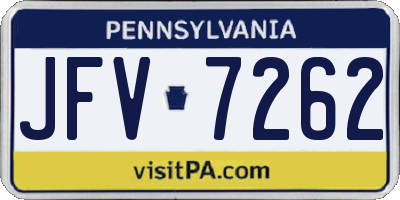 PA license plate JFV7262