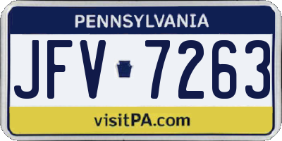 PA license plate JFV7263