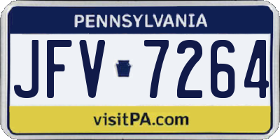 PA license plate JFV7264