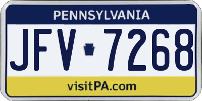 PA license plate JFV7268