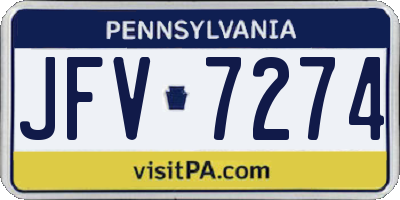 PA license plate JFV7274