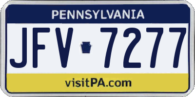 PA license plate JFV7277
