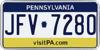 PA license plate JFV7280