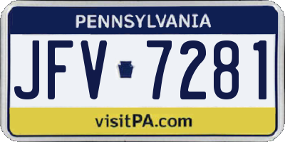 PA license plate JFV7281