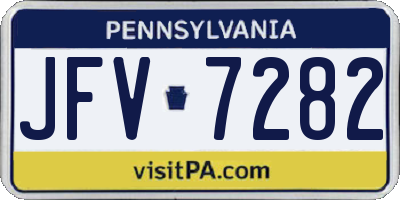 PA license plate JFV7282