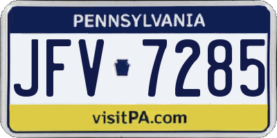 PA license plate JFV7285