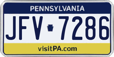 PA license plate JFV7286