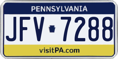 PA license plate JFV7288