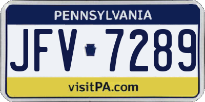 PA license plate JFV7289