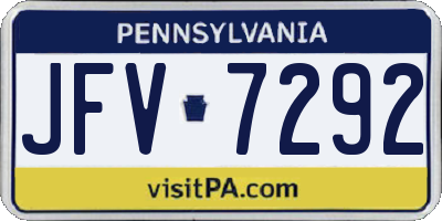 PA license plate JFV7292