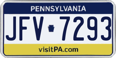 PA license plate JFV7293