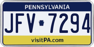 PA license plate JFV7294