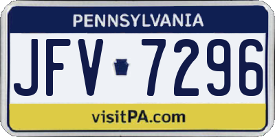 PA license plate JFV7296
