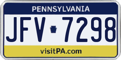 PA license plate JFV7298