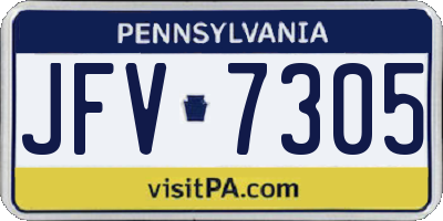 PA license plate JFV7305