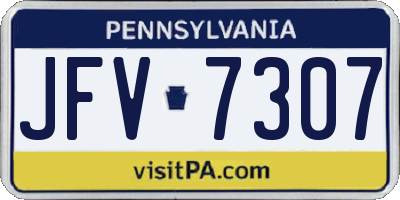 PA license plate JFV7307