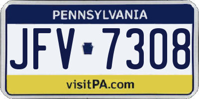 PA license plate JFV7308