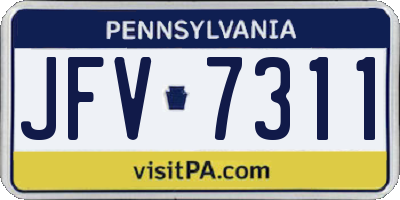 PA license plate JFV7311