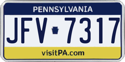 PA license plate JFV7317