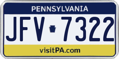 PA license plate JFV7322