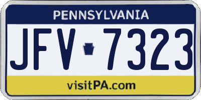 PA license plate JFV7323