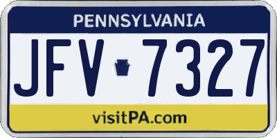 PA license plate JFV7327