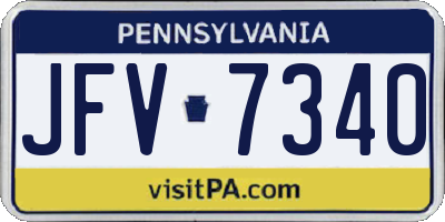 PA license plate JFV7340