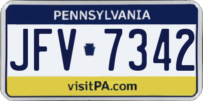 PA license plate JFV7342