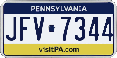 PA license plate JFV7344
