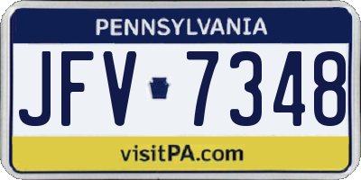 PA license plate JFV7348