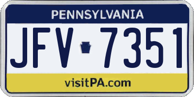 PA license plate JFV7351