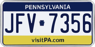 PA license plate JFV7356