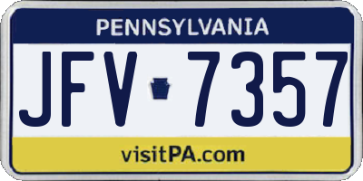 PA license plate JFV7357